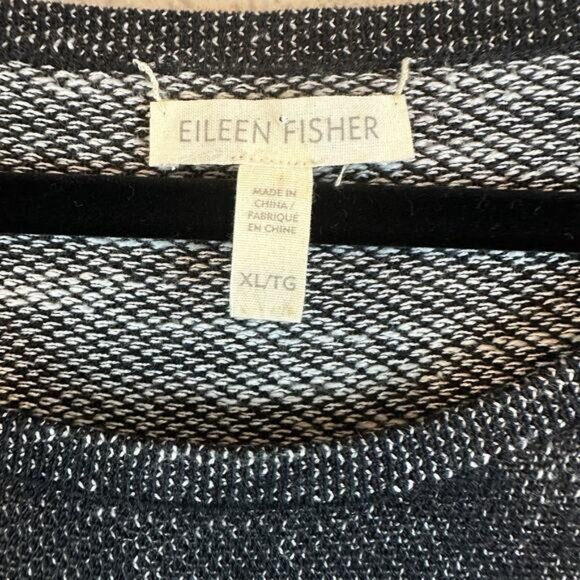 Eileen Fisher Sweater XL Organic Linen Cotton Lagenlook Gray Box Tunic Oversized - Picture 3 of 7